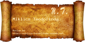 Miklics Teodolinda névjegykártya